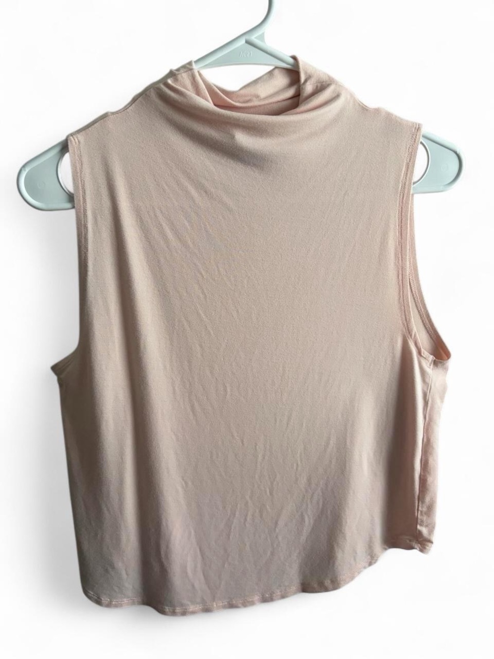 Aritzia Babaton Sleeveless Mock Neck Cropped Top in Blush Pink - Size S